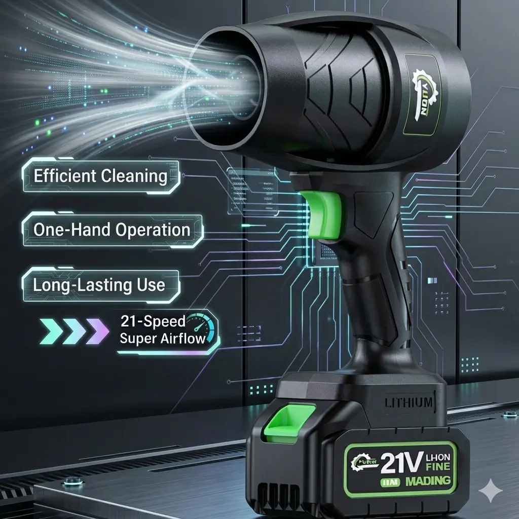 Nuokaiqi 220W High-Speed Handheld Portable Dust Blower - Compact Design, Ultra-Strong Airflow, Dust & Water Blowing Functions, Ideal for Outdoor Camping