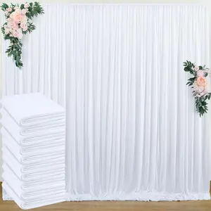 60x10FT White Backdrop Curtains Polyester Photo Backdrop Drapes 12 Panels-5ftx10ft with Rod Pockets for Party Birthday Wedding Photography Home Decoration Banners Ornaments