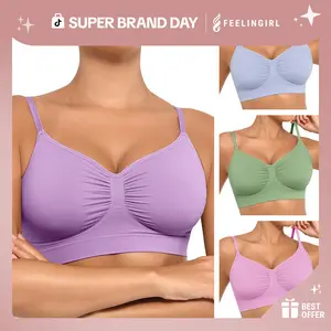 FeelinGirl Women's Wireless Bra Comfort Bralettes No Underwire Unlined Cami Bra Seamless Tshirt Bras Sports Bra Bralette Breatheable Daily Wear Soft Comfortable Womenswear Everyday Super Brand Day