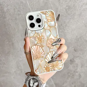 Seashell Ocean Texture Magnetic Snap Case for iPhone 17/16 Pro Max 15 Pro 14 13 12 Mini 11 XR XS Plus SE Shockproof Slim Protective Cover