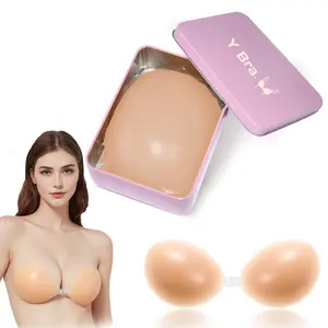 Women's Push-Up Silicone Nipple Cover Bra - Seamless Adhesive Inserts, Sticky Cups with Comfortable Front Closure, Strapless Invisible Reusable Breathable Underwear Accessory, Ideal for Backless Dresses, Everyday Style, Women's Underwear Essential