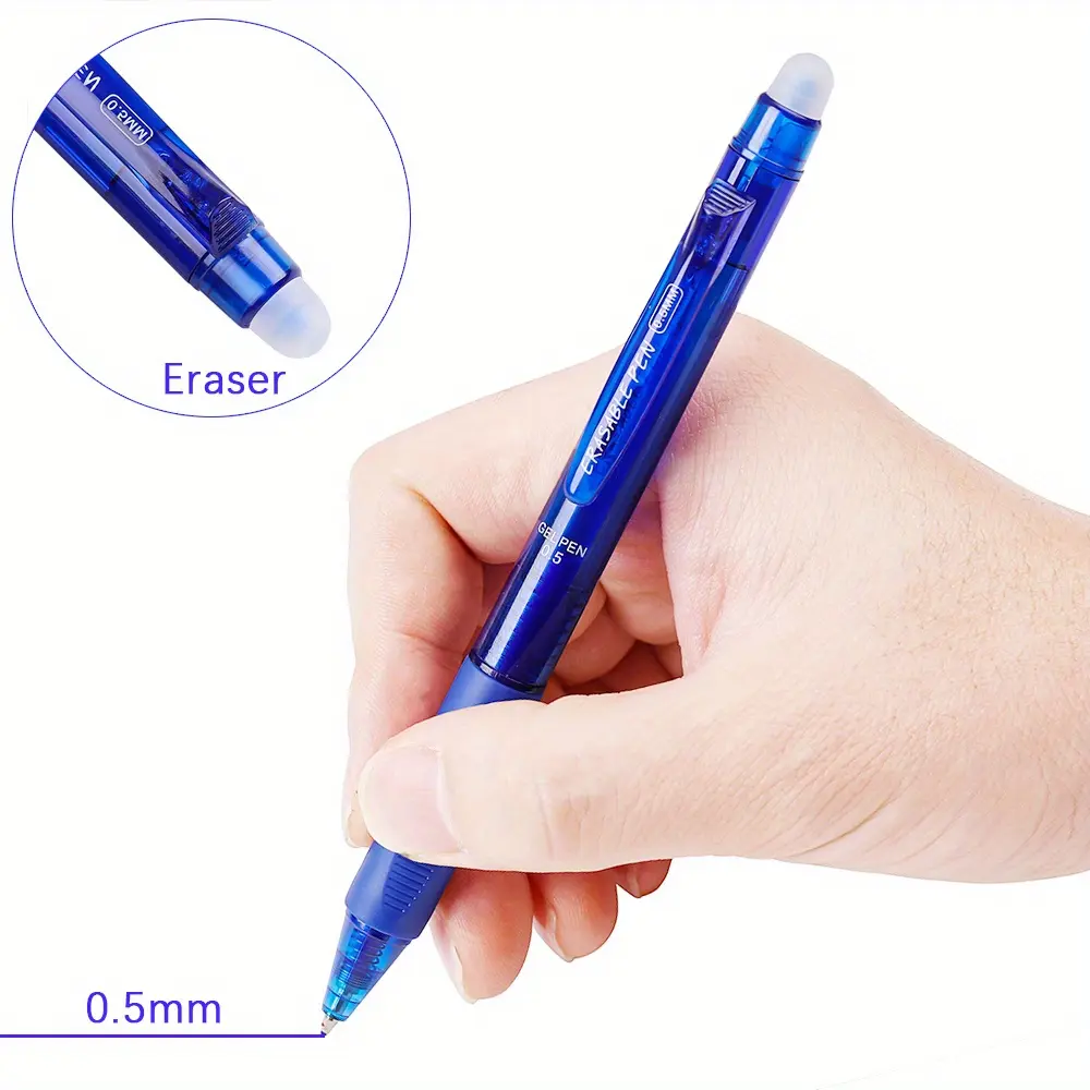 6/24pcs 0.5mm professional erasable large capacity with eraser, washable handle erasable magic pen, suitable for office supplies Writing Stationery exquisite writing tools Erasable Gel Pens