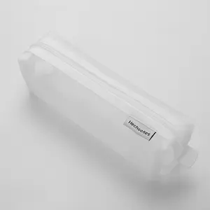 Mesh Pencil Bag, Portable Transparent Cosmetic Bag Mesh Zipper Bag for School Home Office Travel Accessories