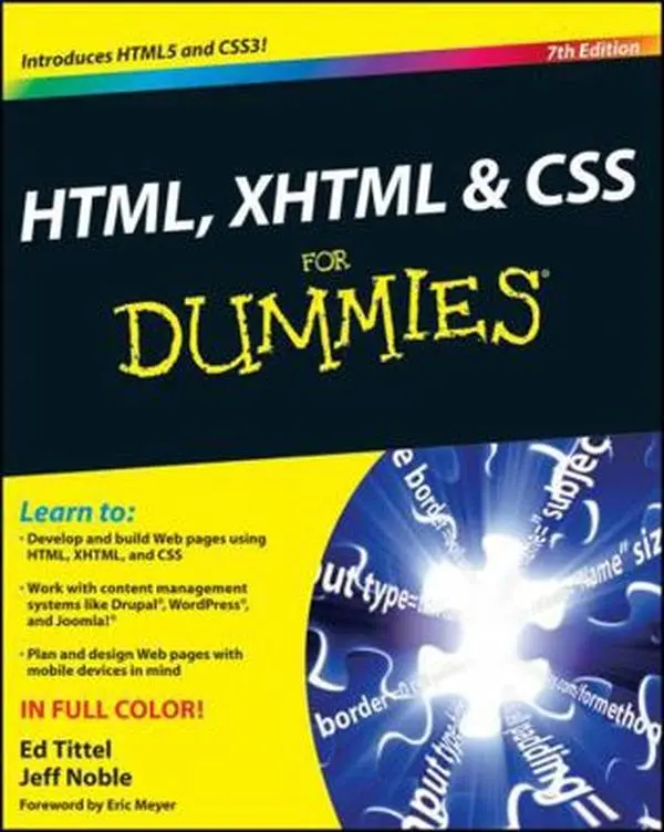 Used Paperback Book - HTML, XHTML and CSS For Dummies by Ed Tittel (English, 416pp) - Tutorial for Beginner and Advanced Coders, Safe to Read