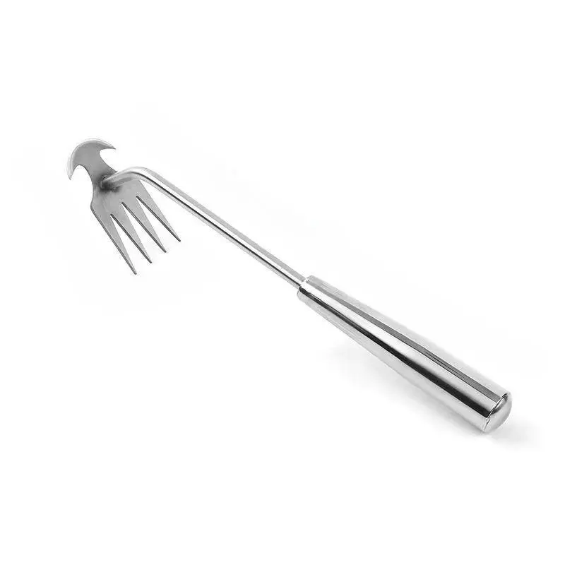 Stainless Steel Hand Weeder with Wooden Handle, Garden Tool for Weeding and Vegetable Harvesting, Durable and Ergonomic Home Gardening Solution