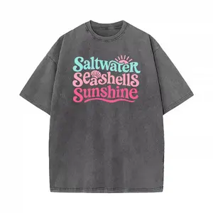 Saltwater Seashells Sunshine Tee, Summer Beach t-Shirt, Vacation T-Shirt, Cute Coastal Gift, Retro Sea Graphic TShirt