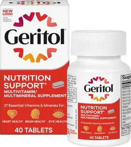 Geritol, Multivitamin Supplement, Contains B-Vitamins, Antioxidants, Vitamins C, E & D and Iron, 26 Essential Vitamins and Minerals, Gluten-Free, Non-GMO, No Artificial Sweeteners, 40 Tablets
