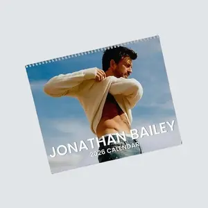 Jonathan Bailey 2026 Calendar, Funny Celebrity Wall Planner, Actor Fan Gift for Her, Celebrity Crush Merch, New Year Holiday Gift