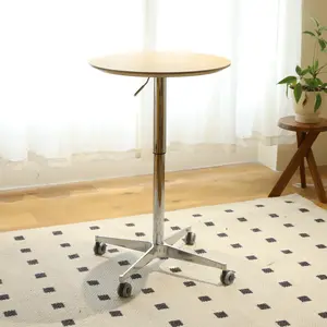 【GOOGREAT】Movable Adjustable Bar Table Pub Table 360 Swivel Counter Bar Height Aluminum Star Base Movable for Stand Desk Bistro Table Dining Room Home Kitchen Table
