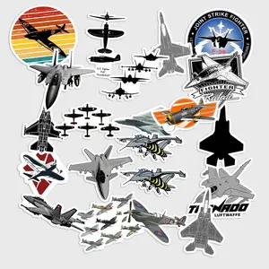 Sticker Pack 20 Fighter Airplane Warplane Sticker, Military Jet Aircraft Vinyl Decal