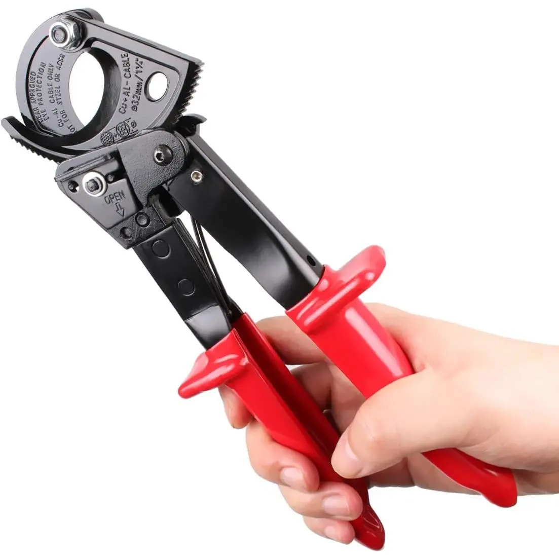GJANSH Ratchet Cable Cutter, Heavy Duty Wire Cutter for Aluminum Copper Cable up to 240mm², Ratcheting Wire Cutting Hand Tool,fathersdaygift