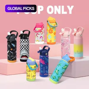 DLOCCOLD Kids Insulated Water Bottle with Leak Proof Straw Lid, Double Wall Vacuum Stainless Steel Water Bottle with Silicone Boot for Toddler, Christmas Gift idea for Boys, Girls, Teenagers, #GLOBAL PICKS