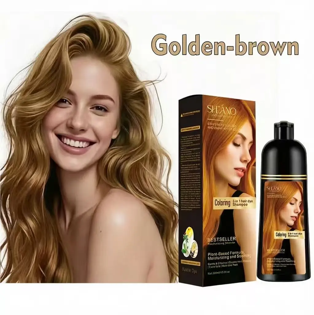 3-in-1 Color-Depositing Shampoo, Haircare Product with Mild Herbal Formula, 24 Months Shelf Life, Trendy Burgundy Red Shade, Ginseng Extract-Infused for Hair Repair, Hypoallergenic, Apply Dry Hair for Vibrant Color, Hair Dye, Adults