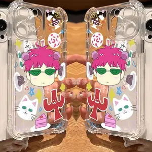 Anime The D-Disastrous Life Of S-Saiki K Phone Case Suitable for iPhone 17 16e 16 15 14 13 12 11 Mini Pro Max Air X XR XSMAX 8 7 Plus Anti Fall Transparent Soft Back Cover