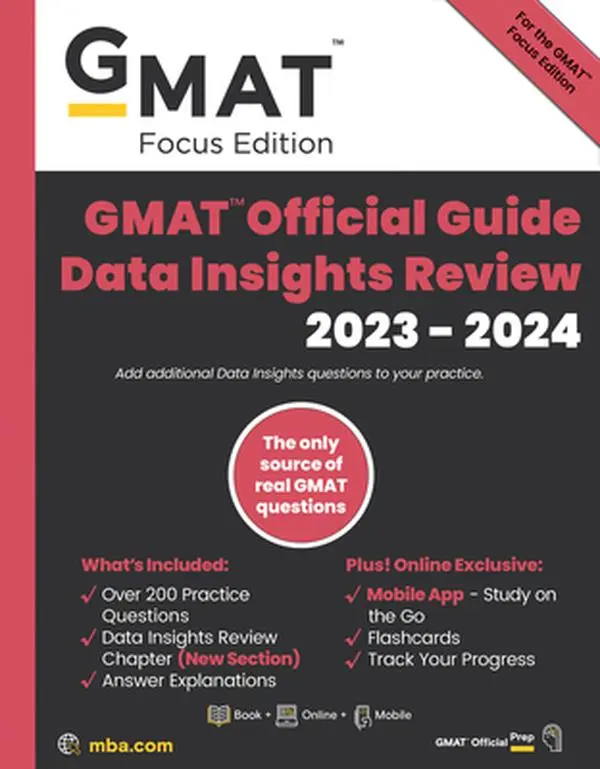 USED Book - GMAT Official Guide Data Insights Review 2023-2024, Focus Edition: Includes Book + Online Question Bank + Digital Flashcards + Mobile App by Gmac (Graduate Management Admission Coun (Paperback) - english