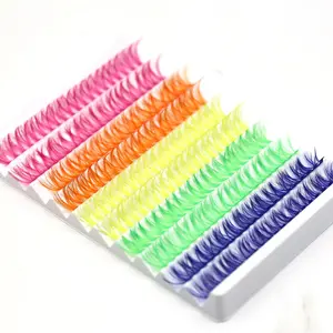 40D Volume Individual Lashes Extensions, 200pcs Lash Clusters, 9-16mm Mixed D Curl Cluster Eyelashes Extensions, Colorful Eyelashes, Cosmetic Accessories, Makeup Gift for Women and Girls