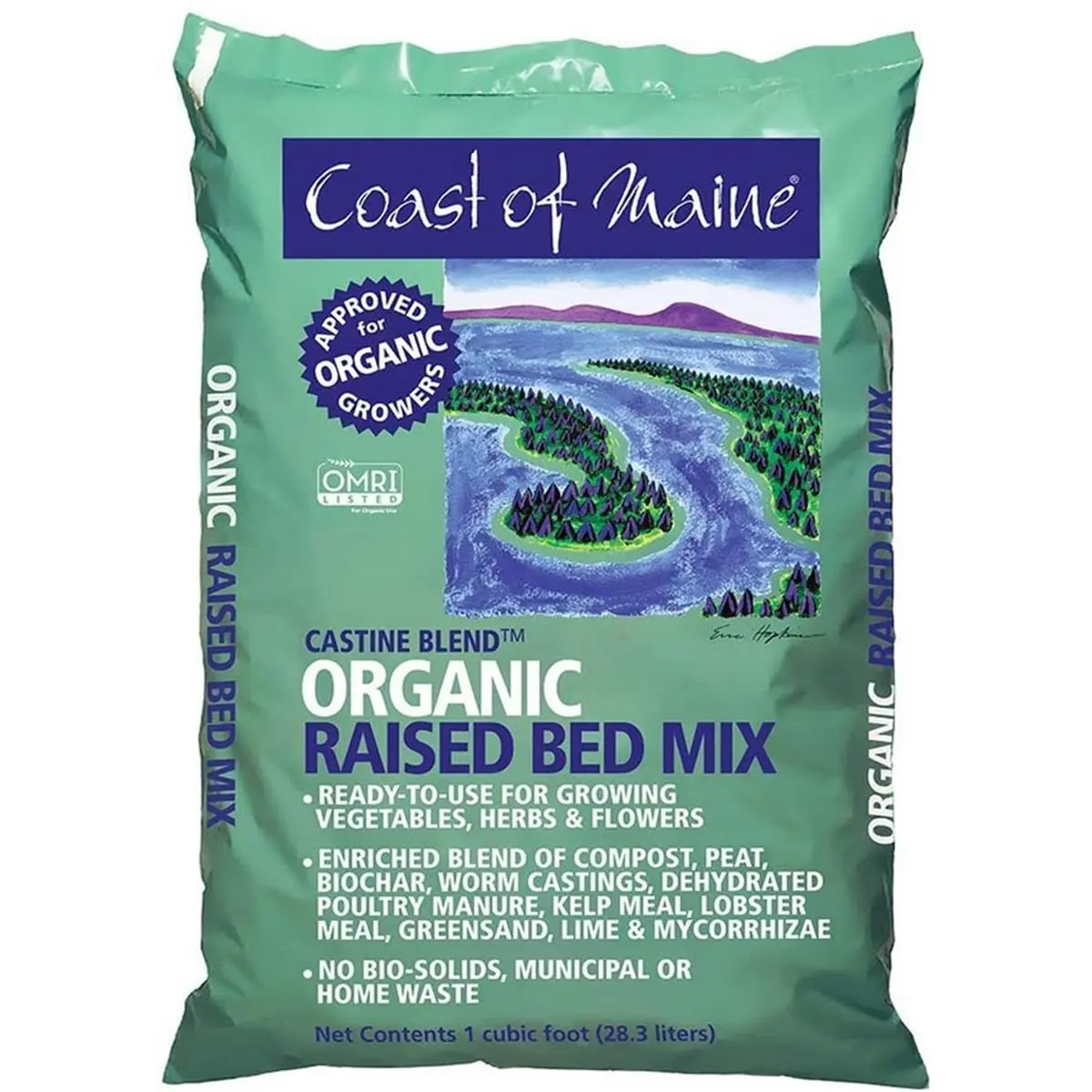 212 MAIN Castine Ready-to-Use Raised Bed Mix - 1 cu ft (29 lbs) Enriched Garden Soil for Raised Garden Beds, Locally-Sourced for Outdoor Plants, Vegetables, Home Improvement Supplies, Garden Soil For Vegetables