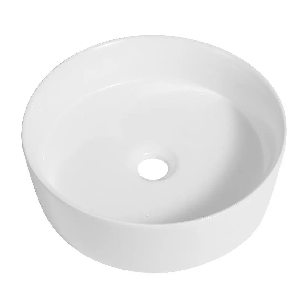 Aura 14.25 in. Round Art Deco Contemporary Ceramic Bathroom Vessel Sink Aura 14.25 in. Round Art Deco Contemporary Ceramic Bathroom Vessel Sink
