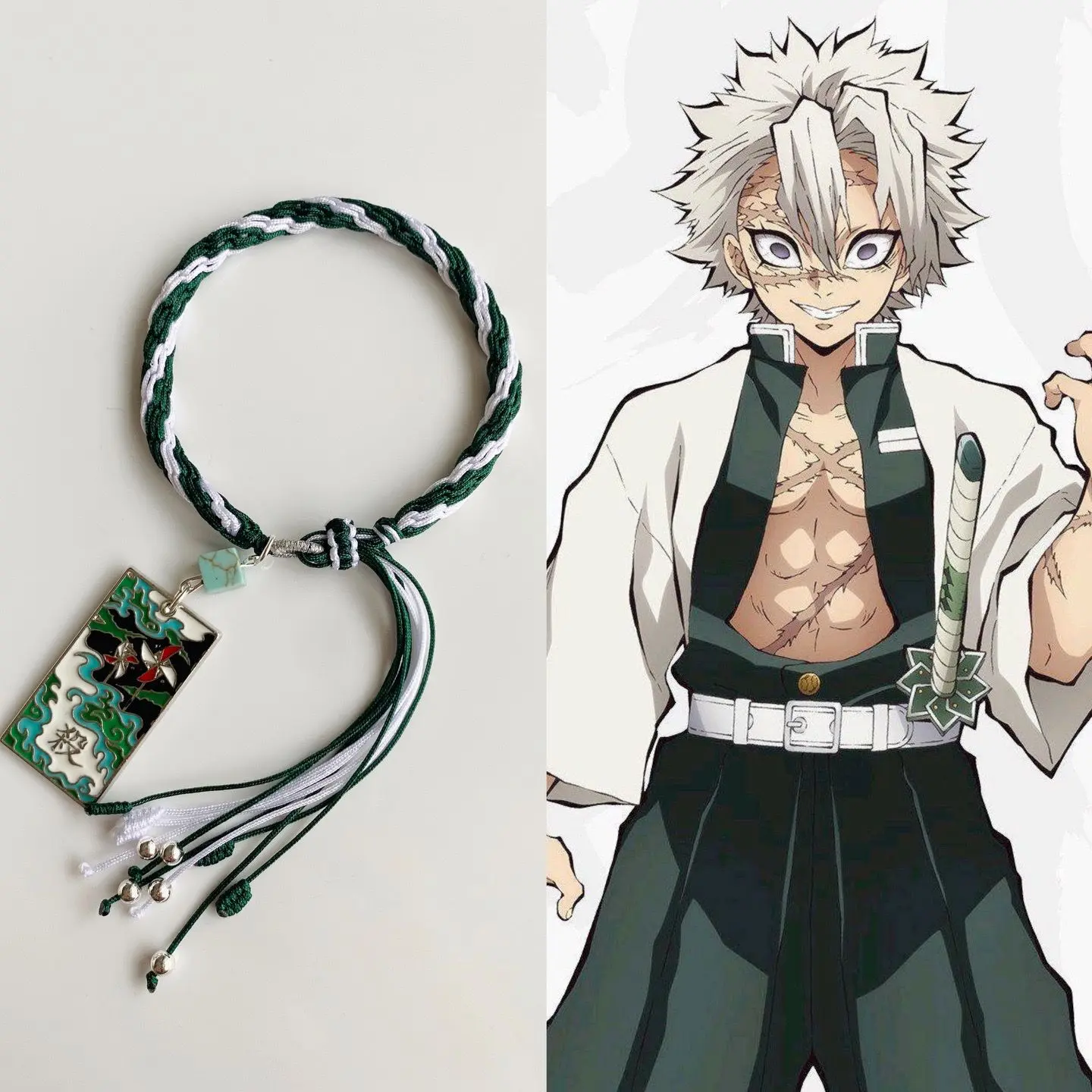 Demon Slayer Reincarnation Bracelet Tanjiro Kocho Muichiro Handwoven Cord Modern Fashion Accessories Trendy Jewelry