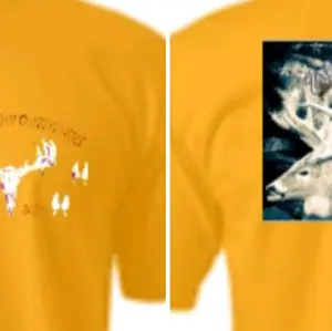 Whiskey Row Outfitters Brand Yellow Deer Graphic T-Shirt for Men and Women