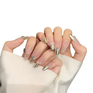 Metal Butterfly y2k Hot Girl Scenic Therapy Press-Type Acrylic False Nail Patches Versatile Detachable Reusable