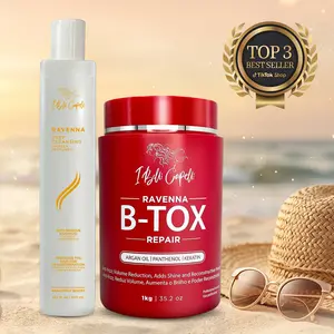 I Belli Capelli Ravenna B-Tox Repair Hair Mask Kit 1kg + Anti-Residue Shampoo | Keratin Argan Oil Frizz Control | Professional Treatment for Damaged Dry Curly Hair Organic Hair Growth Hydrating Hydrate Cleansing Moisturizer