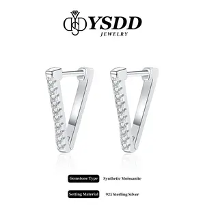 【8.8 TAKE ME HOME】Fashion V Huggie vvs Synthetic Moissanite Earrings in 925 Sterling Silver
