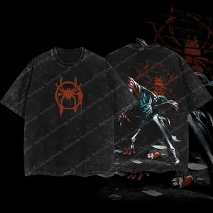 BoldThreads Ultimate Spideyy Hero Comic Edition Double Printed Oversize Lightweight Acid Washed Tee Graphic Design Top 100% Cotton 250gsm Streetwear Superhero Movie T-Shirt Clothes Hoodies Menswear Womenswear