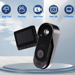 X8 B Wireless Doorbell Camera, Rechargeable  Smart Visual Doorbell, Modern Home Security Doorbell with Night Vision, Safety Intercom for Privacy, Alarm, Sensor，waterproof