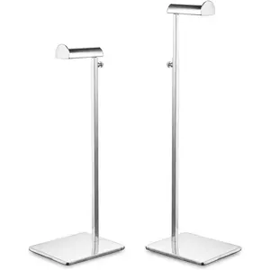 Chrome Purse Display Stands - Set of 2 Adjustable Height Purse Display Stand - Metal Polished  Handbag Display Stand Set - Single Hanging Hook Bag Stand for Boutique Store