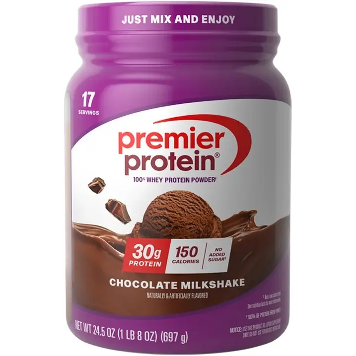 Premier Protein 100% Whey Protein Powder, Dietary Chocolate Milkshake Flavor, 24.5 oz (697 g), 17 Servings