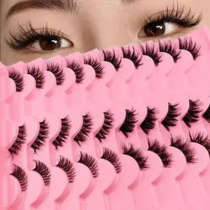 Transparent Stem Half False Eyelashes, 1 Set Mixed Styles Natural Look Eyelash Extensions, Self Grafting Curl Eyelashes, Eye Makeup Enhancement False Eyelashes, DIY False Eyelashes, Cosmetic Eyelash Extension