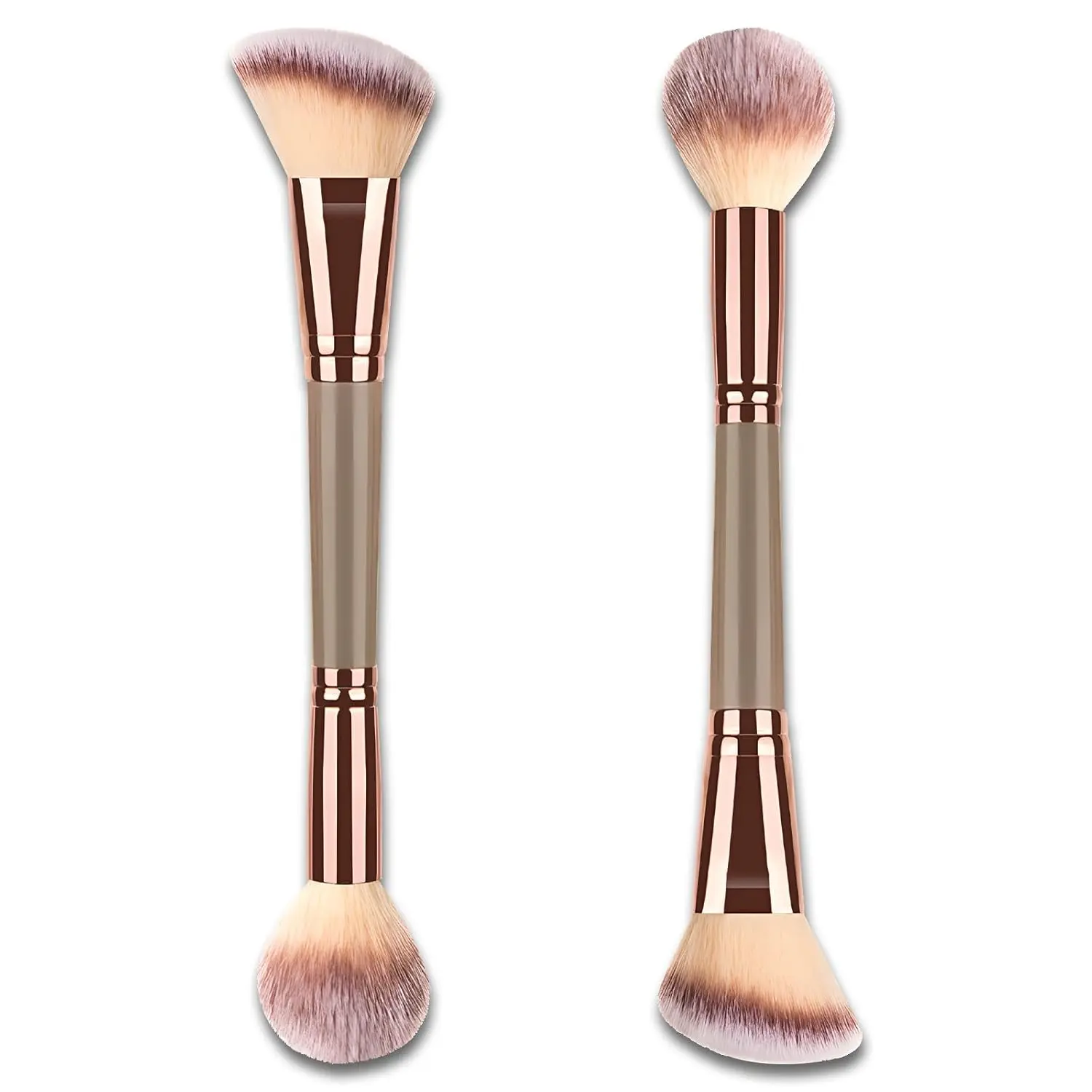 Dual-Ended Foundation Brush, Precision Multitasking Concealer & Face Powder Brush with Soft Synthetic Bristles for Liquid, Cream & Powder - Champagne Gold, Make Up Brushes,sunscreen