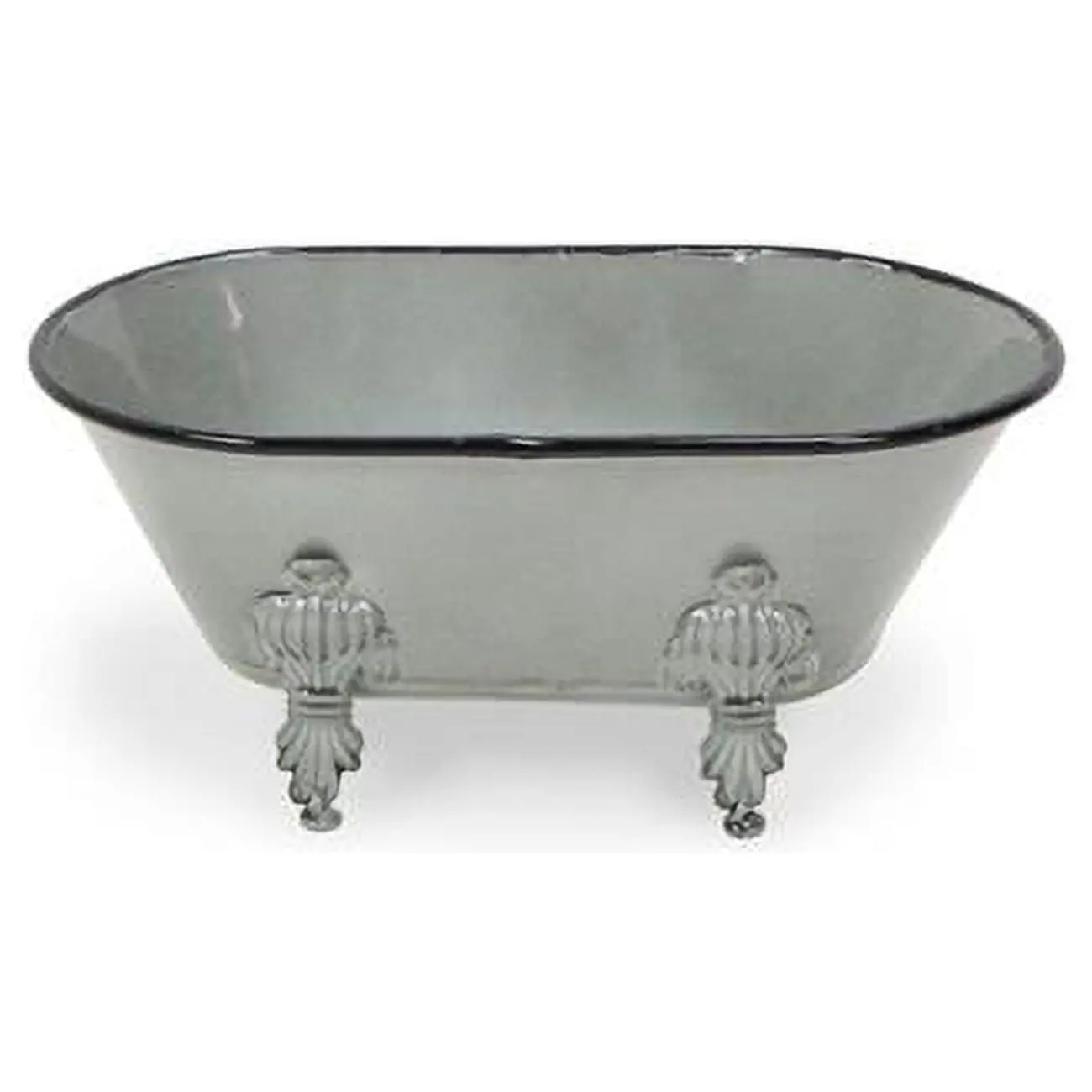 Cheungs 5129S-GR Gray Decorative Metal Clawfoot Bathtub, Classic Traditional Design, Fully Assembled, Ready for Use
