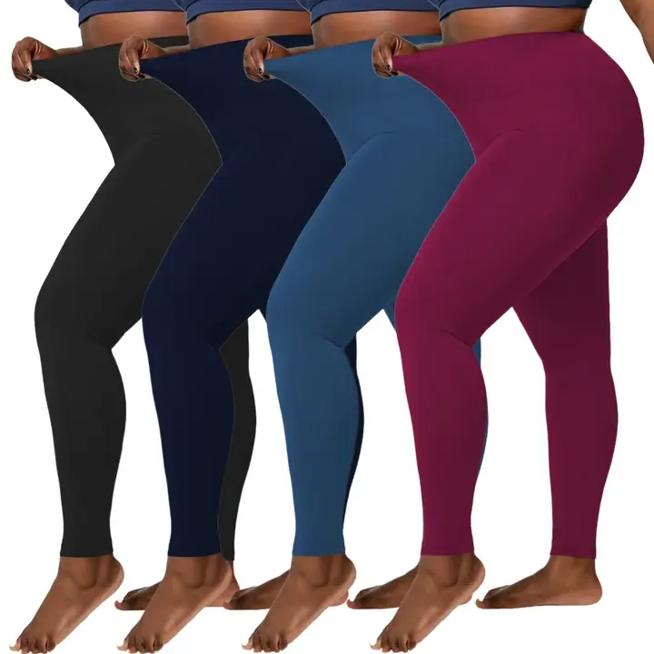 4 Pack Leggings for Women High Waisted Leggings Tummy Control Yoga Pants with Pockets Black Leggings Women Full Length