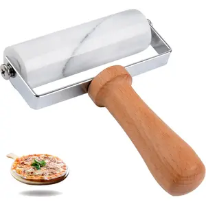 Small Marble Rolling Pin Pizza Roller, Marble Pastry Roller Non-Stick T-Type, For Cake Baking Tortilla Fudge Pizza Cookies and Other Kitchen Baking Cooking (Type 1 White).