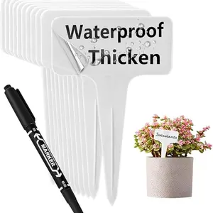 100pcs Plastic Plant Tags Thick Garden Labels, Waterproof Reusable Marking Tags for Seeds Flowers Vegetables, Outdoor Indoor Gardening Organization Organize