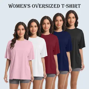 5 Pack Women's Workout Short Sleeve T Shirts Energetic Multi-Color Casual Oversized T Shirts for Women Short Sleeve Oversized T Baggy Dry Fit Athletic Gym Shirts Top Tees outdoorfun