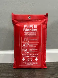 Emergency Fire Blanket - 1 Pack - Fire Suppression Blanket for Kitchen, 40” x 40” Fire Blanket for Home, Fiberglass Fire Blanket