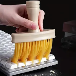 Handle-equipped portable plastic soft-bristled dusting brush - Keyboard, window gap cleaning tool - Compatible with vehicle interior floor, electronic equipment, air outlet