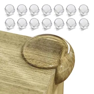 16 Pack Table Corner Protectors For Bump Safety Clear Transparent Flexible Adhesive Protection.
