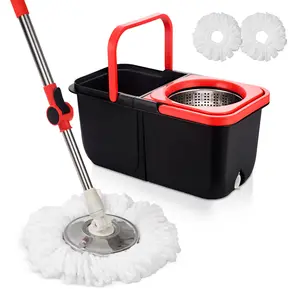 Square Spin Mop & Bucket Smart Floor With Separate Compartments For Clean And Dirty Water Self Cleaning 2025 Upgraded Version 2-in-1 Demountable Bucket
