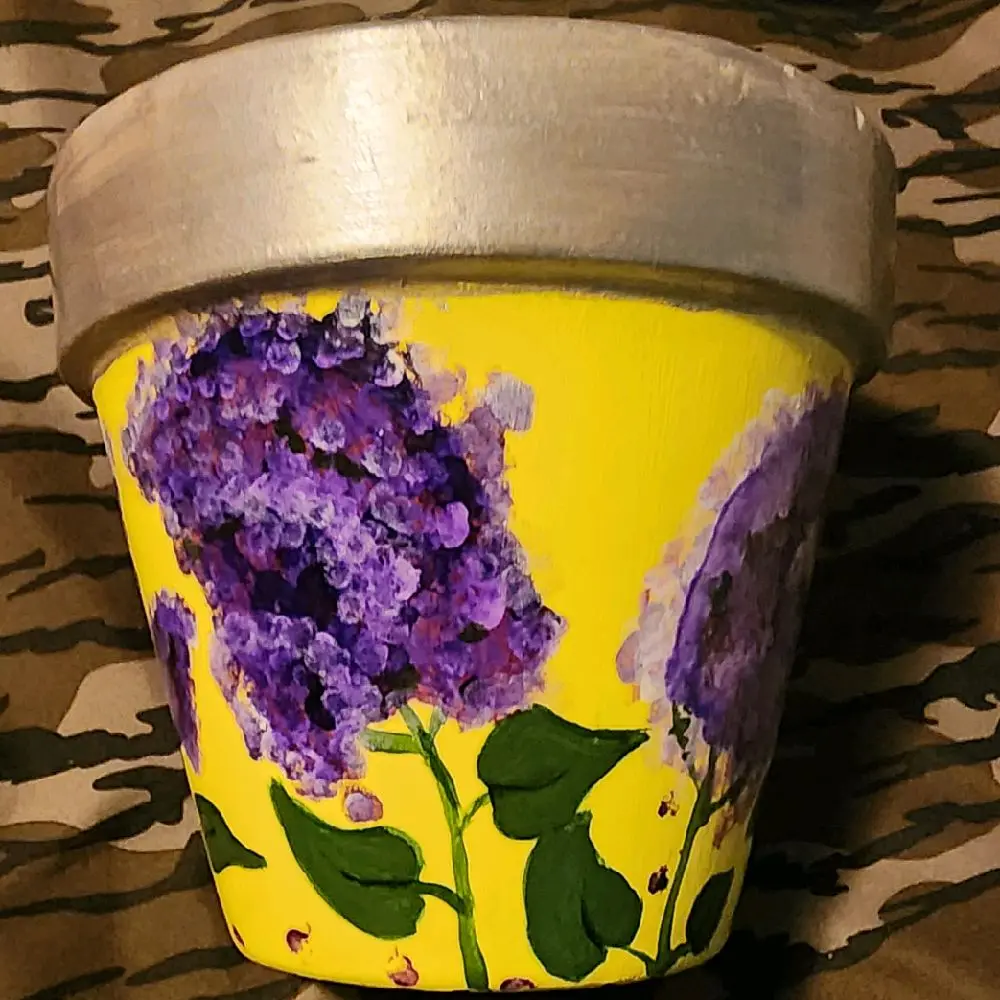 Purple flowers.