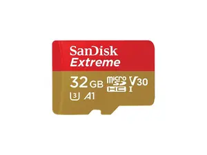 SanDisk 32GB Extreme microSDHC V30 A1 UHS-I/U3 Memory Card with Adapter, Speed Up to 100MB/s (SDSQXAF-032G-GN6MA)