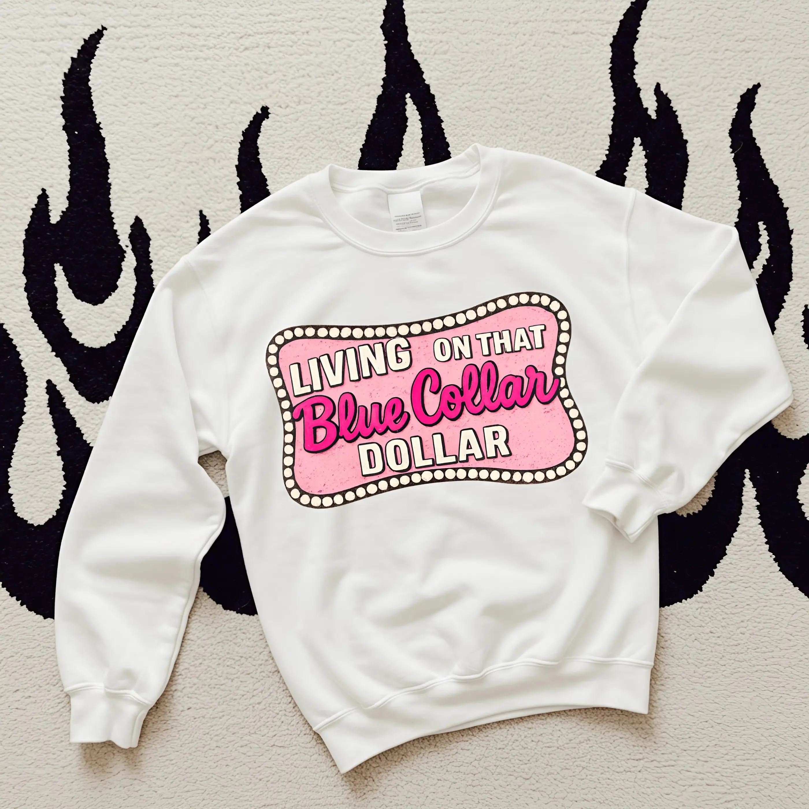 Blue Collar Dollar TEE, vintage crewneck western women's graphic tees, western clothing, women’s clothes, country western tops, western stuff, cowgirl stuff, western tops clothes, western outfits women, country concert outfits Summer clothes