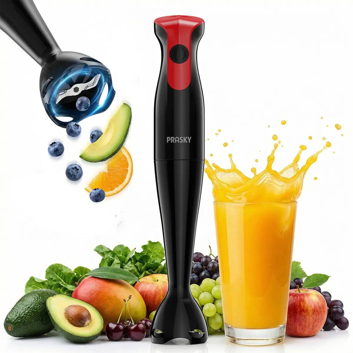 Prasky Immersion Hand Blender Stick, Mixer, Chopper, 1-Touch Control Multi Purpose, 250 Watts, For Soups, Sauces, Baby Food,summerwins tiktokshopbacktoschool