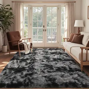 6x9 Area Rug for Living Room:Ultra Soft Fluffy Shag Drak Gray Rugs,Large Fuzzy Plush Indoor Non Slip Carpet Washable Rug for Bedroom Kids Nursery Office Dorm Modern Decor