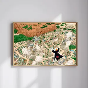 Narvt0 Pain vs Konoha Tapestry Anime Wall Hanging Akatsuki Attack Wall Art Konoha Village Destruction Poster Bedroom & Dorm Decor 200gsm Matte Paper Print