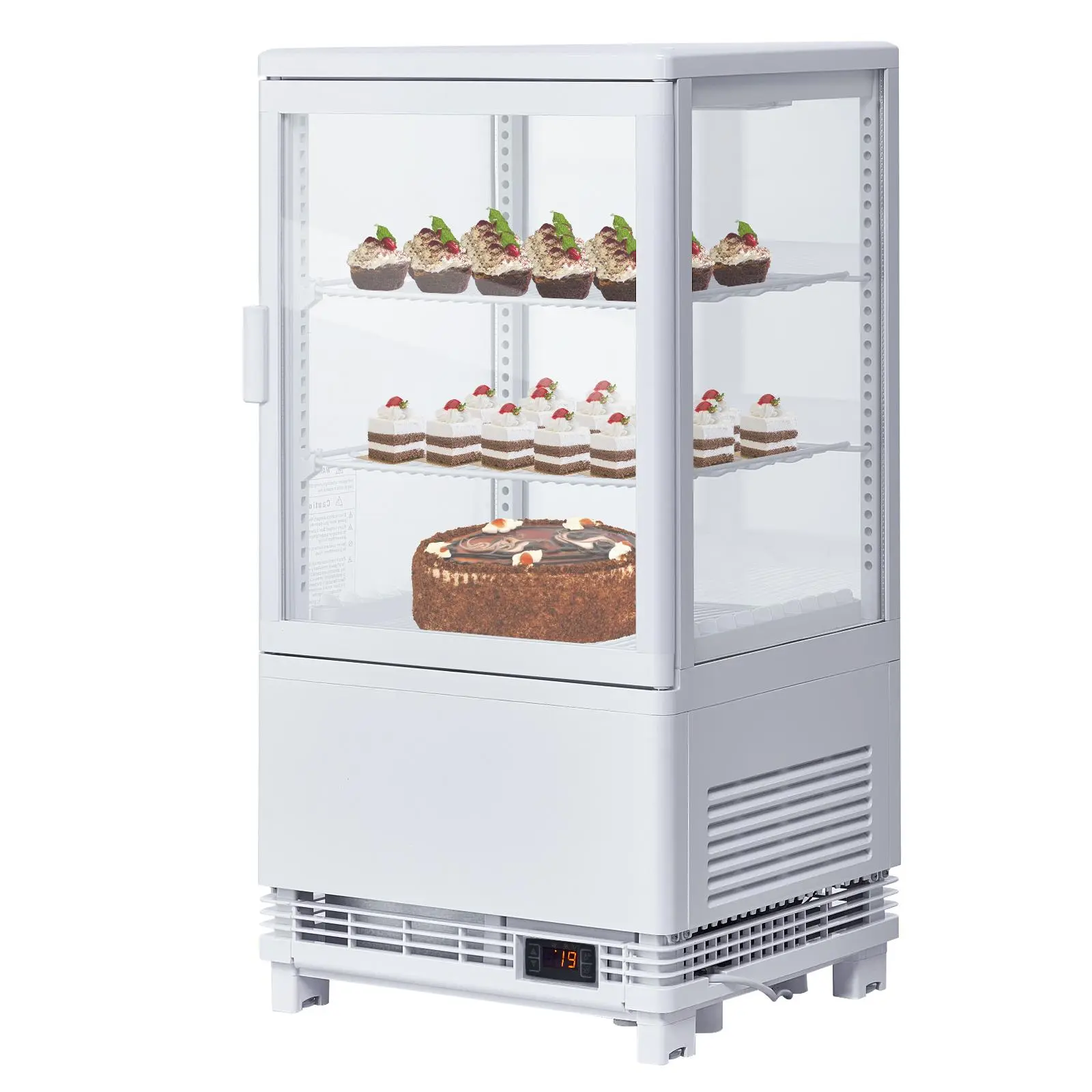 2.0 Cu. Ft. Countertop Bakery Display Refrigerator with LED Lighting, Rear Sliding Door, Air‑Cooling & Automatic Defrost for Cafes & Restaurants