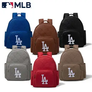 MLB PU Leather Laptop Backpack College, Business, Work, Teacher, Travel, School Backpack，Logo Embroidered Backpack Unisex Multi-Compartment Large Capacity,32-003